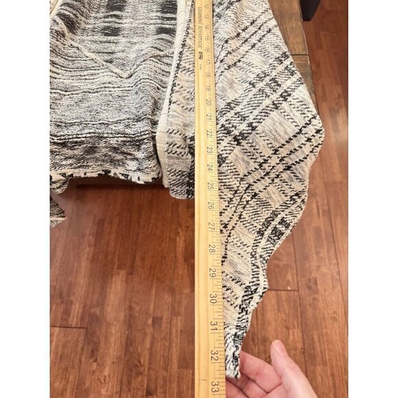 Anthropologie TINY Black & Cream Open Front Boho Cardigan Sweater With Tribal Pa - Picture 7 of 10
